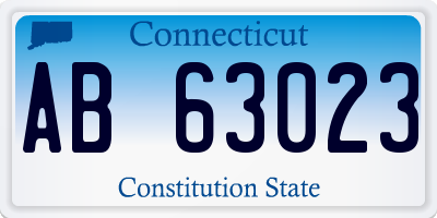 CT license plate AB63023