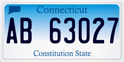 CT license plate AB63027