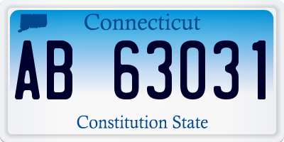 CT license plate AB63031