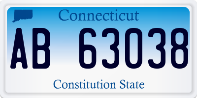 CT license plate AB63038