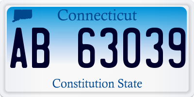 CT license plate AB63039