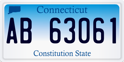 CT license plate AB63061