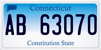 CT license plate AB63070