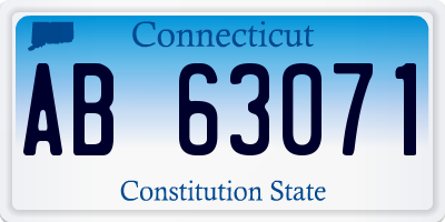 CT license plate AB63071