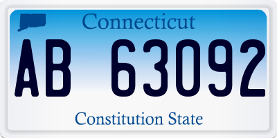 CT license plate AB63092