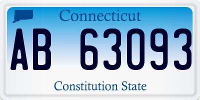 CT license plate AB63093