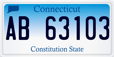 CT license plate AB63103