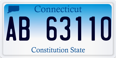 CT license plate AB63110