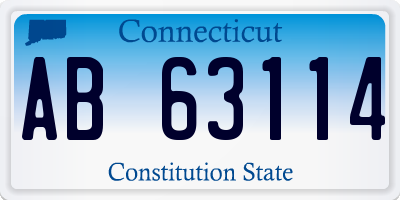 CT license plate AB63114