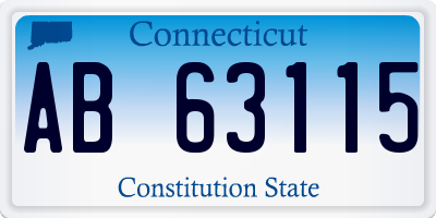 CT license plate AB63115