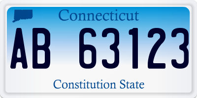 CT license plate AB63123