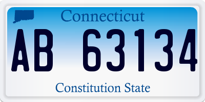 CT license plate AB63134