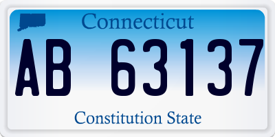 CT license plate AB63137