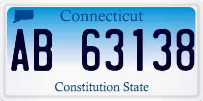 CT license plate AB63138