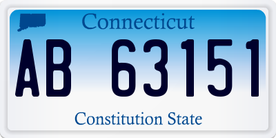 CT license plate AB63151