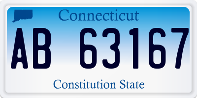 CT license plate AB63167