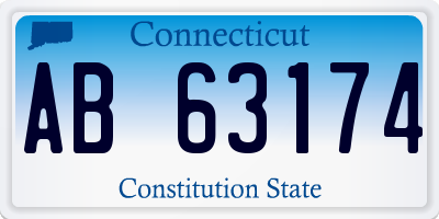 CT license plate AB63174