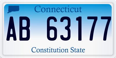 CT license plate AB63177