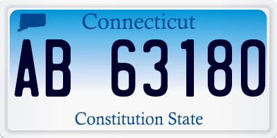 CT license plate AB63180