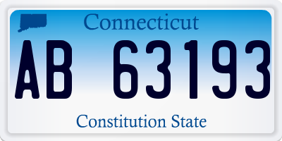 CT license plate AB63193