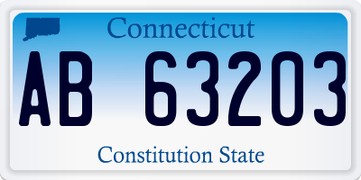 CT license plate AB63203