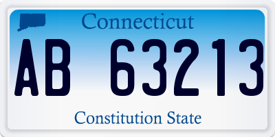 CT license plate AB63213