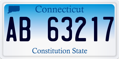 CT license plate AB63217