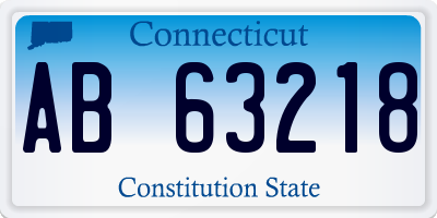 CT license plate AB63218