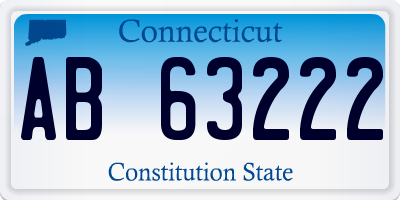 CT license plate AB63222