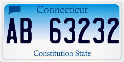 CT license plate AB63232