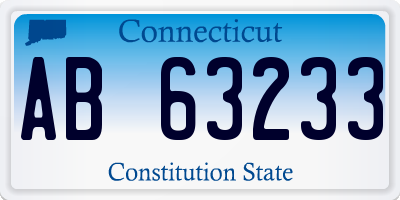 CT license plate AB63233