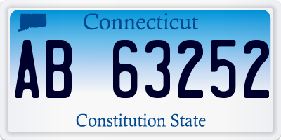 CT license plate AB63252