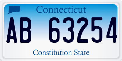 CT license plate AB63254