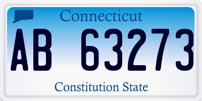 CT license plate AB63273