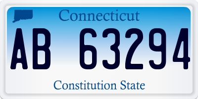 CT license plate AB63294