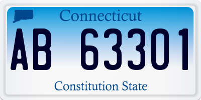 CT license plate AB63301