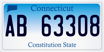 CT license plate AB63308