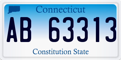 CT license plate AB63313