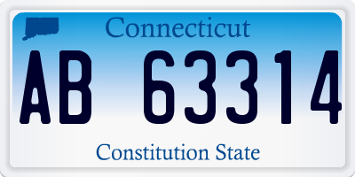 CT license plate AB63314