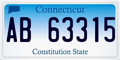 CT license plate AB63315