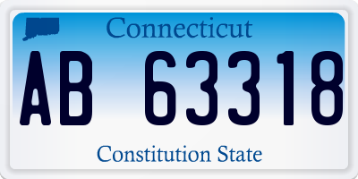 CT license plate AB63318