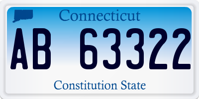 CT license plate AB63322