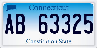 CT license plate AB63325