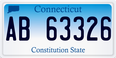 CT license plate AB63326