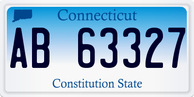 CT license plate AB63327