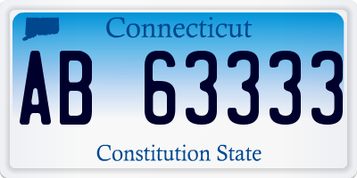 CT license plate AB63333