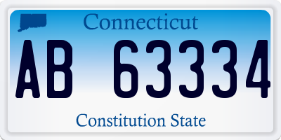 CT license plate AB63334