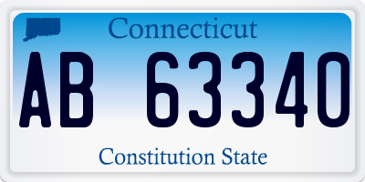 CT license plate AB63340