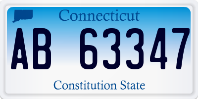 CT license plate AB63347