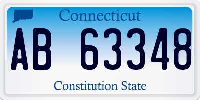 CT license plate AB63348